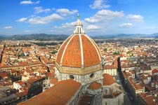 Foto di veduta panoramica dal Duomo di Firenze